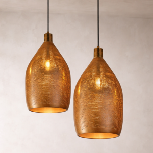 LAMPARA ALARGADA CROSS CARAMEL